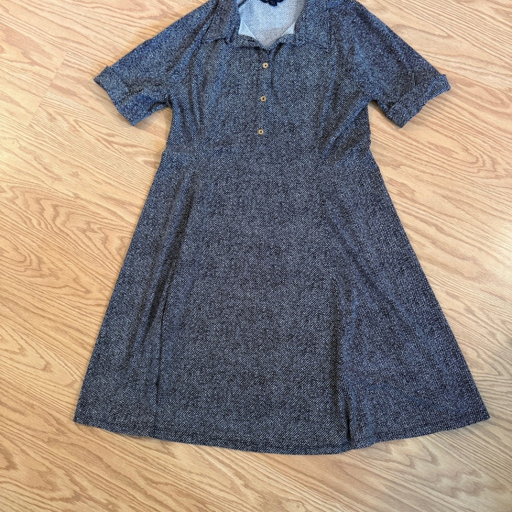 Land's End Collared, Gold Button, Houndstooth, Bl… - image 5